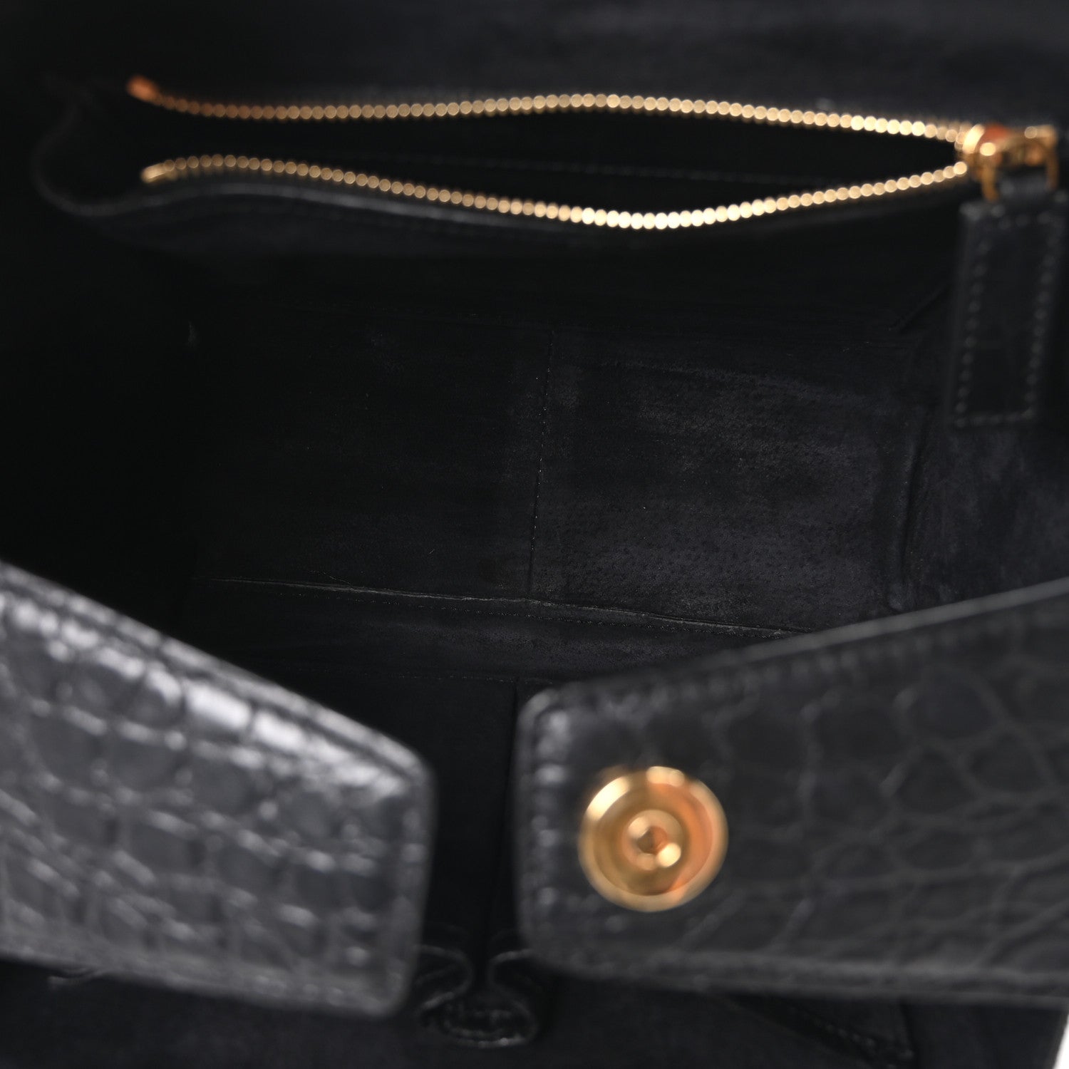 Alexander McQueen Calfskin Crocodile Embossed Box Shoulder Bag 19 Black 5 of 9