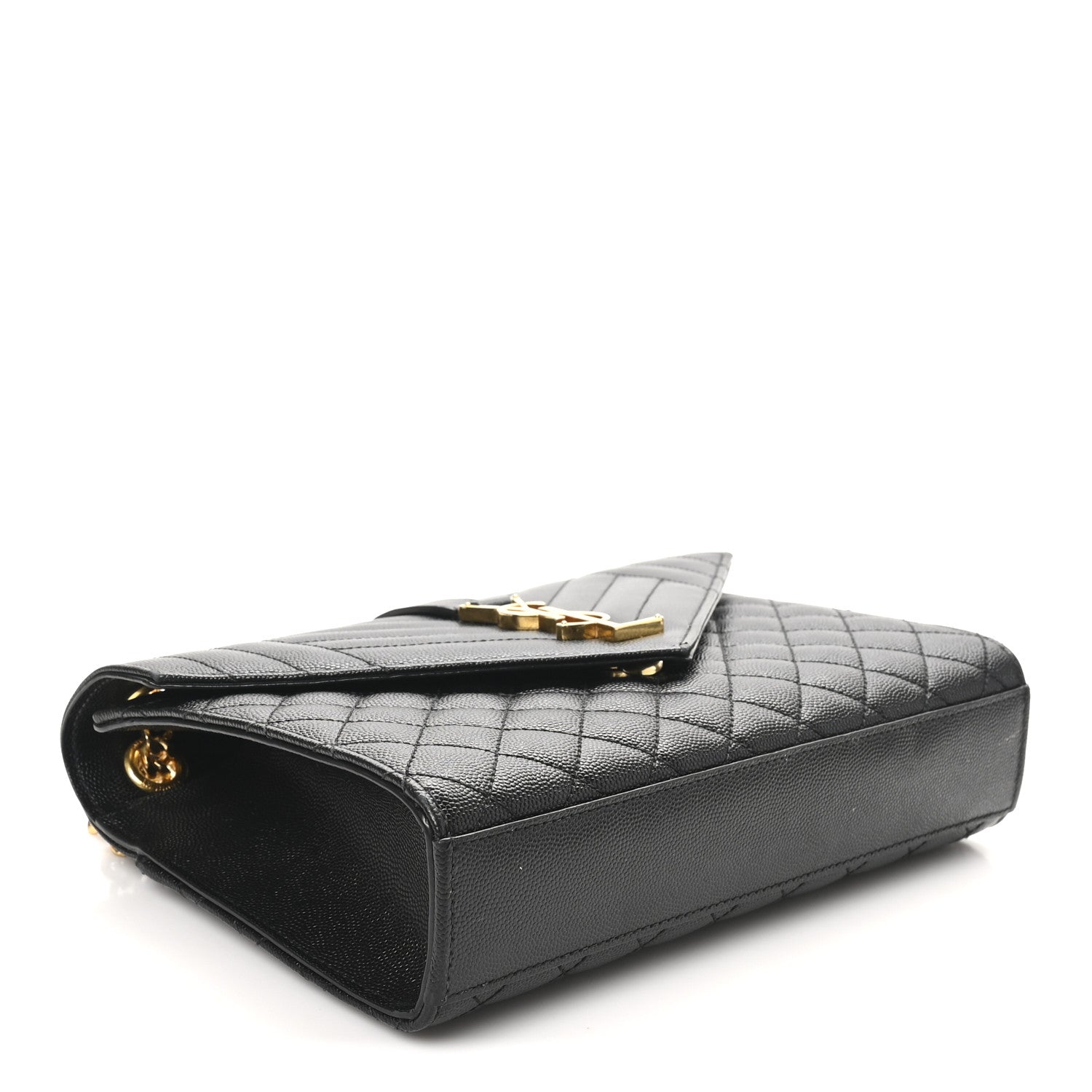 Saint Laurent Grain De Poudre Textured Mixed Matelasse Triquilt Medium Monogram Satchel Black 4 of 10