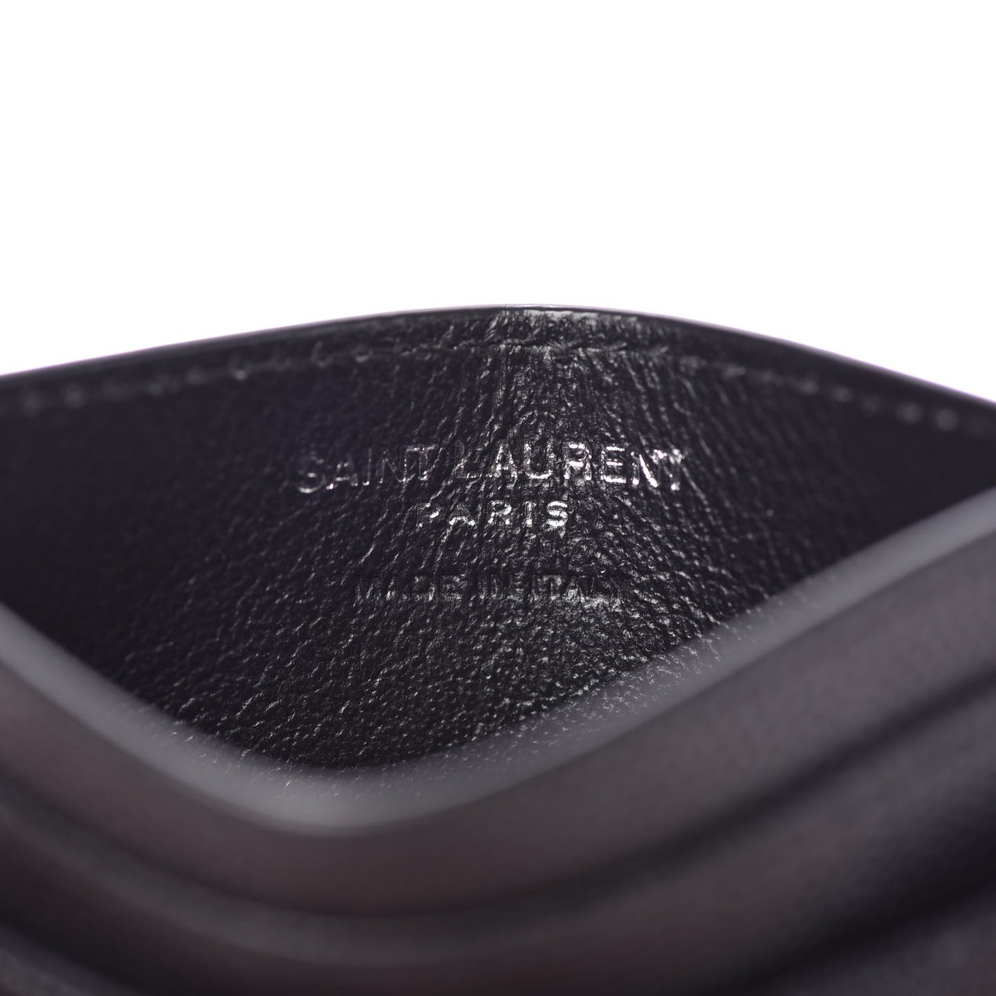 Grain De Poudre Matelasse Chevron Monogram Credit Card Case Black