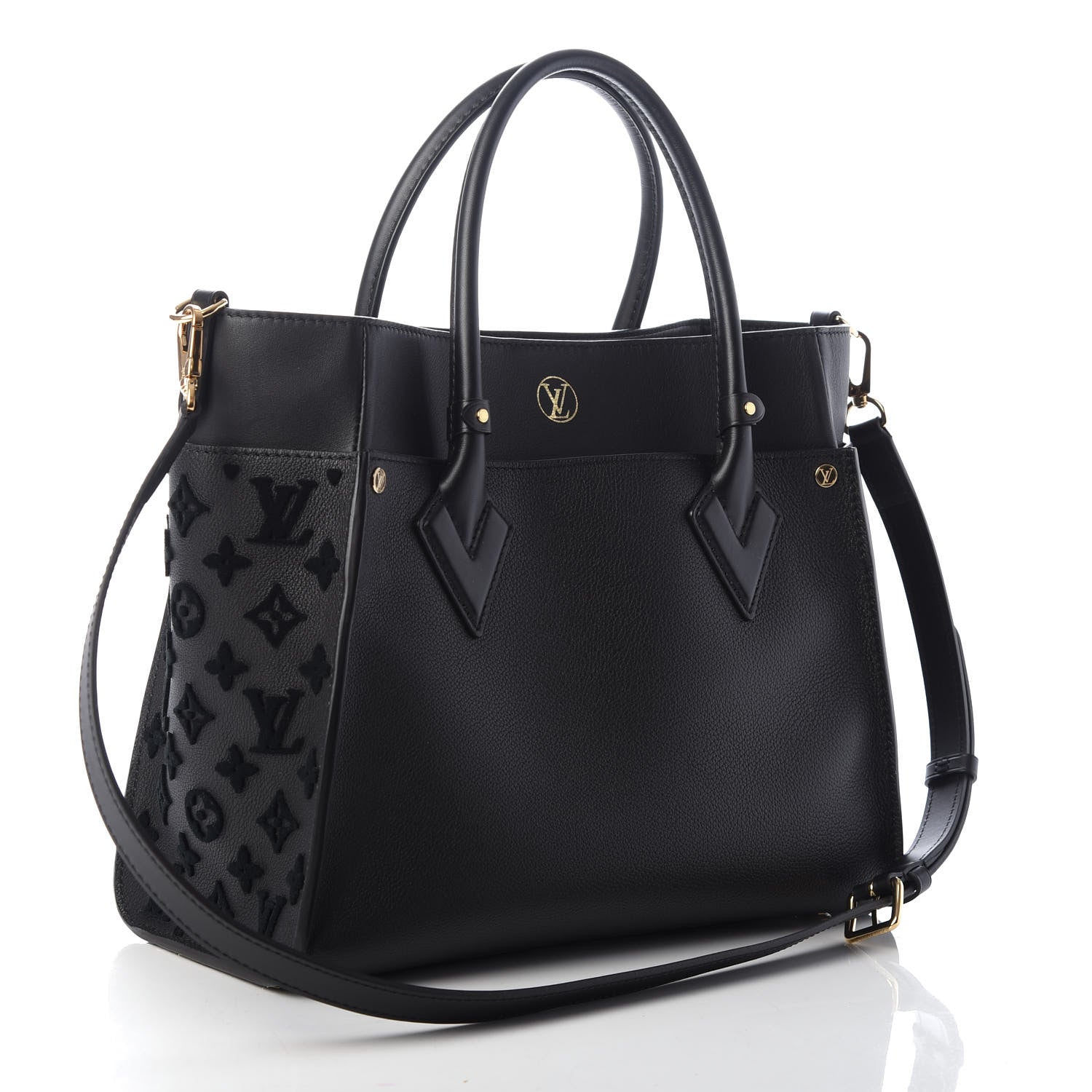 Louis Vuitton Calfskin Monogram Tufting On My Side Black 3 of 8
