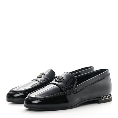 Chanel Patent CC Chain Loafers 35 Black 3 of 9
