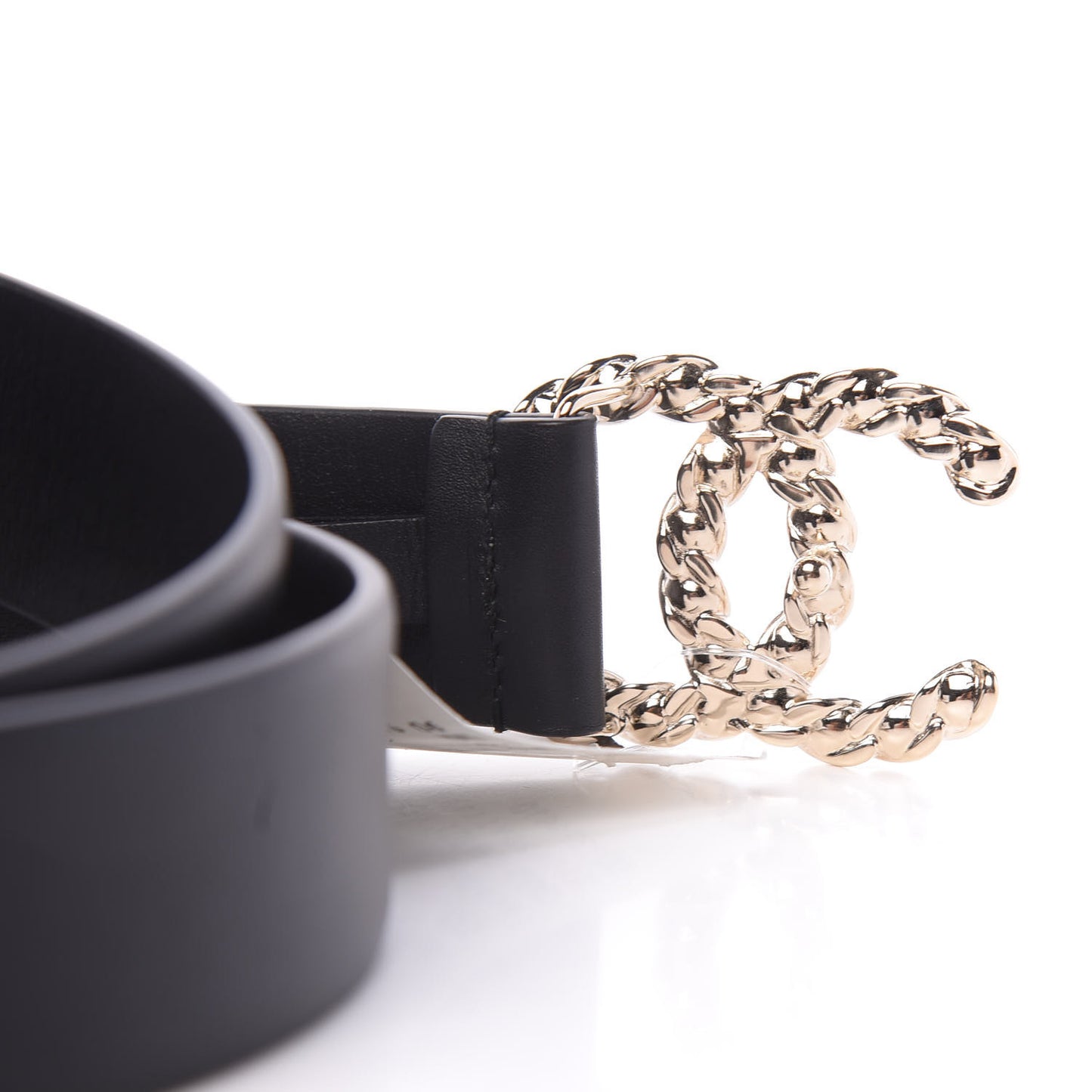 Calfskin Crystal Pearls Coronation CC Belt 90 36 Black