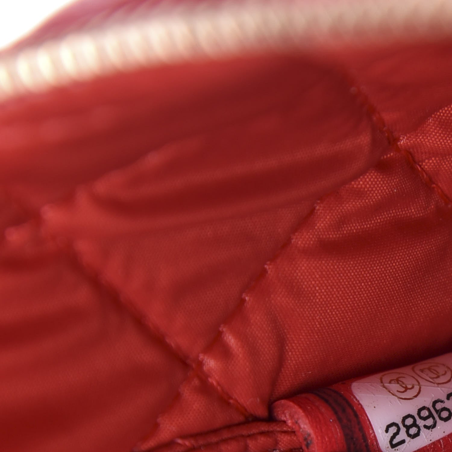 Chanel Grained Shiny Calfskin Quilted Large Vanity Pouch Red 9 of 11