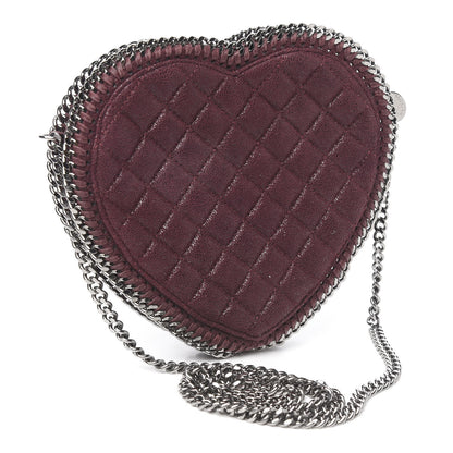 Stella McCartney Shaggy Deer Quilted Falabella Heart Crossbody Bag Burgundy 2 of 8