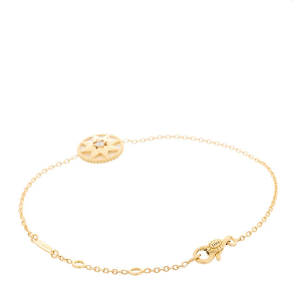 Christian Dior 18K Yellow Gold Diamond Mother of Pearl Rose Des Vents Bracelet 2 of 3