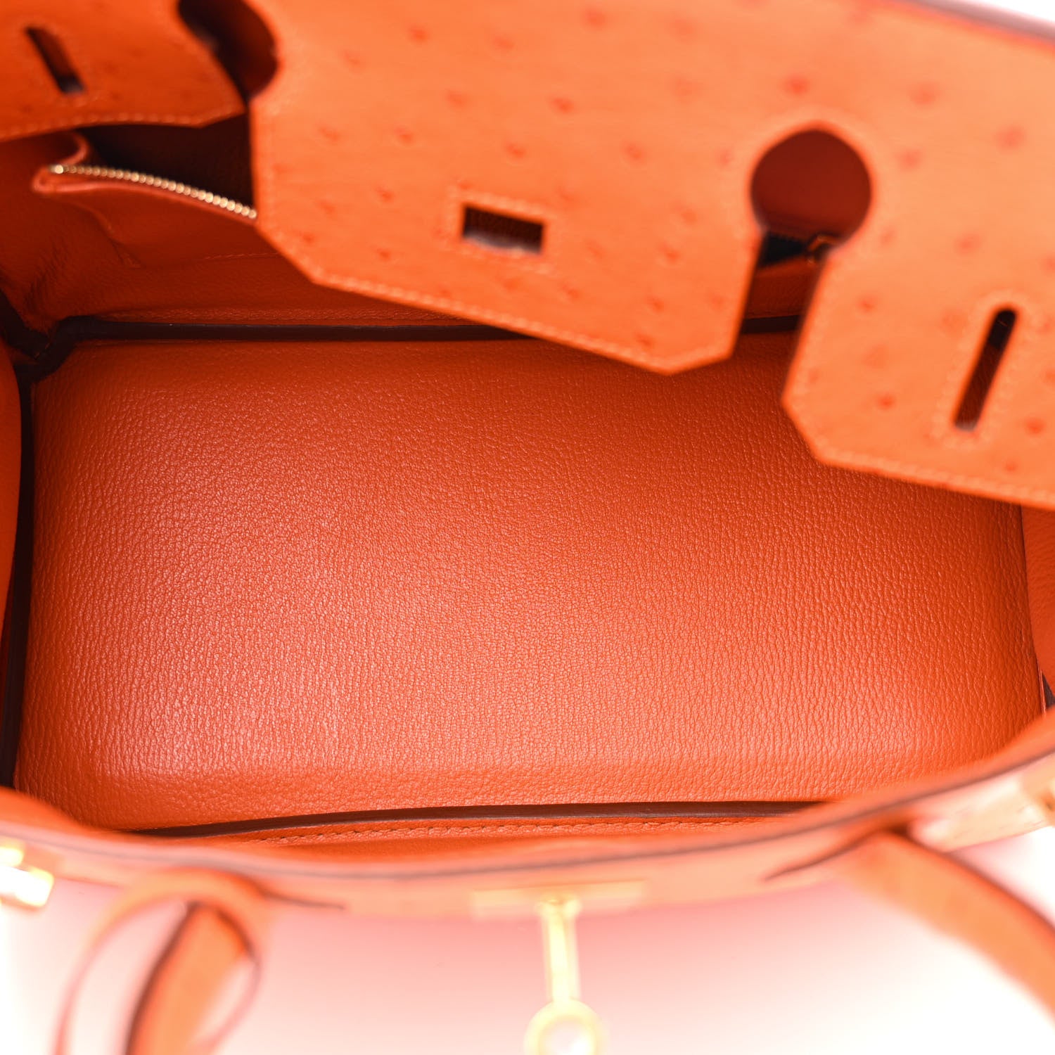 Hermes Ostrich Birkin 30 Orange 5 of 15