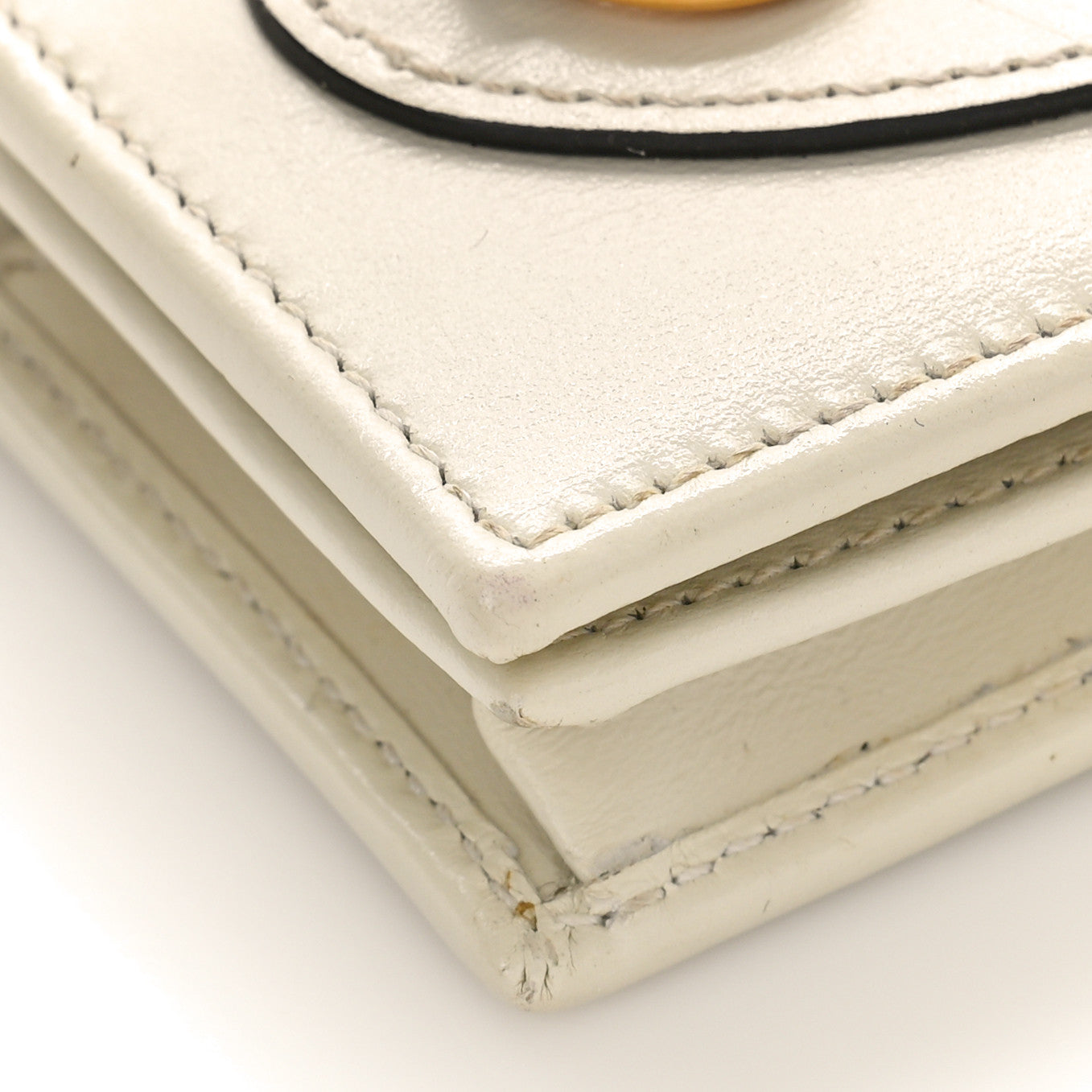 Gucci Boarded Plutone Calfskin Horsebit 1955 Card Case Wallet Mystic White 7 of 9