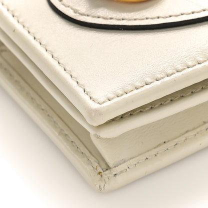 Gucci Boarded Plutone Calfskin Horsebit 1955 Card Case Wallet Mystic White 7 of 9