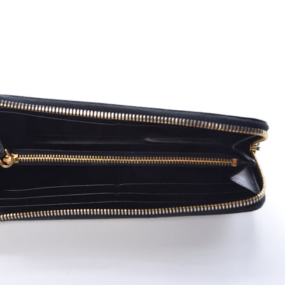 Prada Saffiano Zip Around Wallet Black 5 of 7