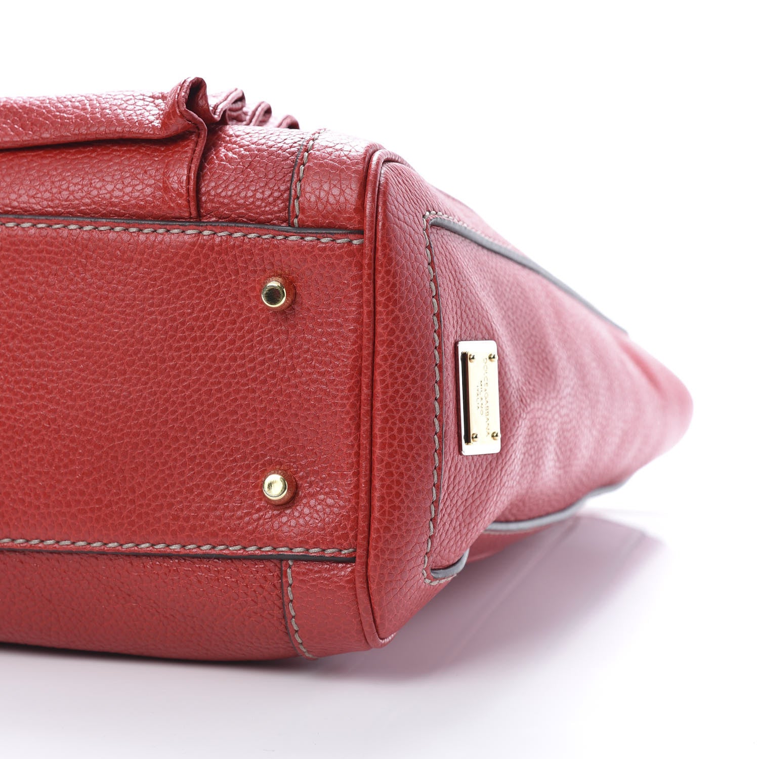 Dolce & Gabbana Grained Calfskin Tote Red 9 of 10