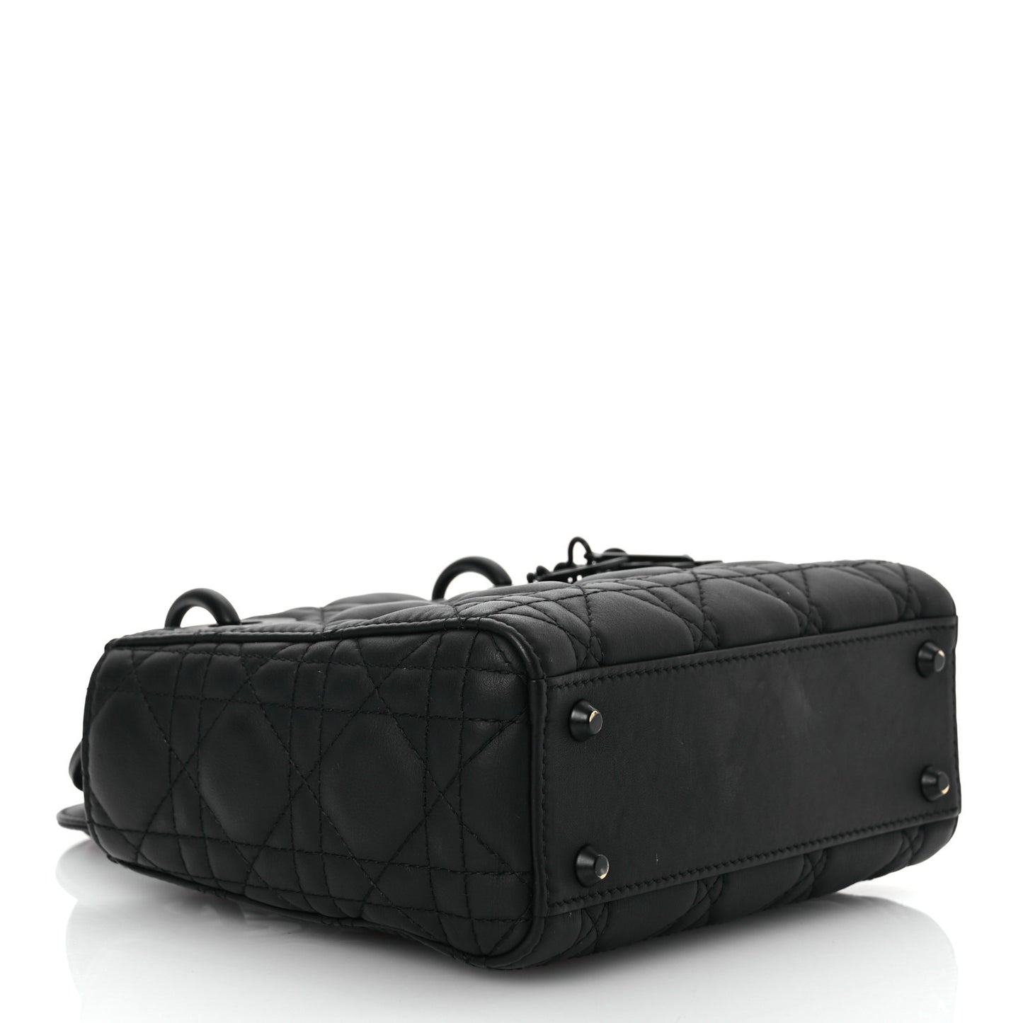 Ultra Matte Calfskin Cannage Mini Lady Dior Black