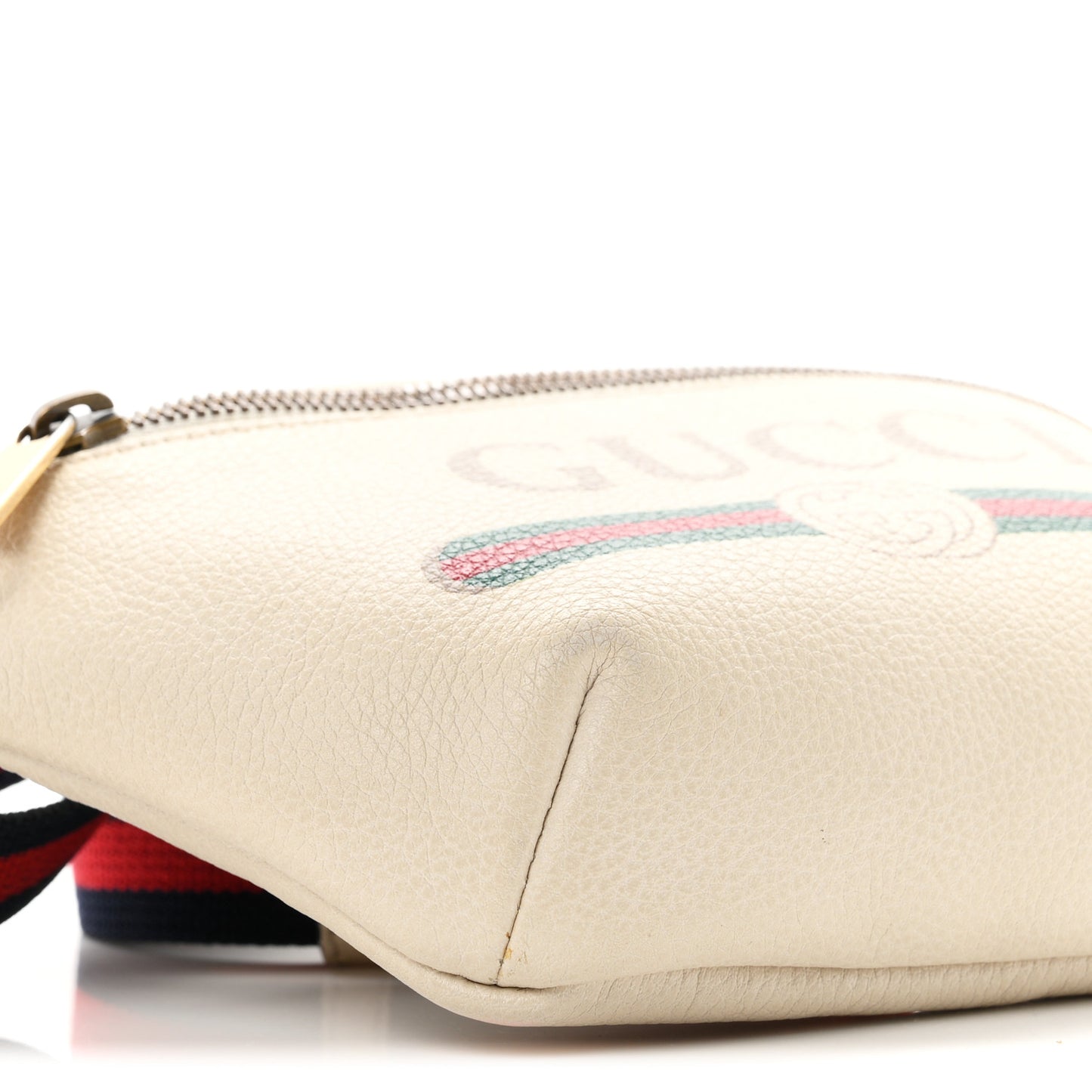 Grained Calfskin Small Logo Belt Bag White
