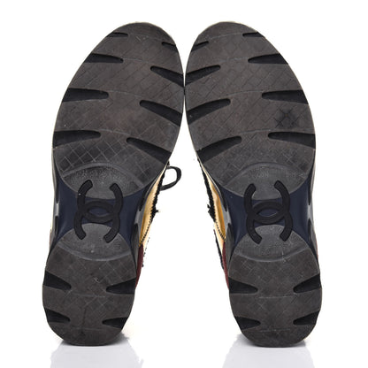 Chanel Tweed Suede Calfskin Runway Sneakers 37 Black Multicolor 5 of 18