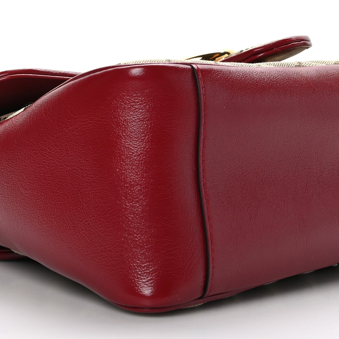 Monogram Azalea Calfskin Matelasse Diagonal Small GG Marmont Top Handle Shoulder Bag Beige Ebony New Cherry Red
