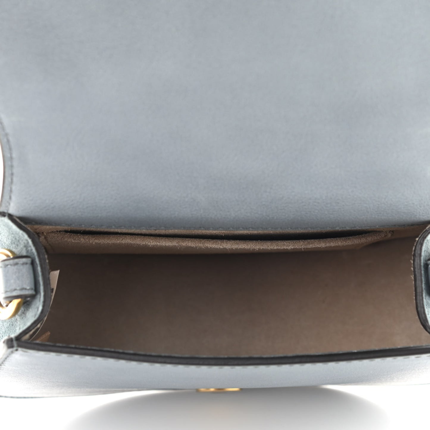 Calfskin Suede Small Nile Bracelet Bag Cloudy Blue