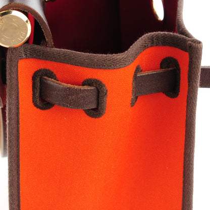 Hermes Toile Vache Calfskin Herbag 30 PM Orange Red 11 of 12