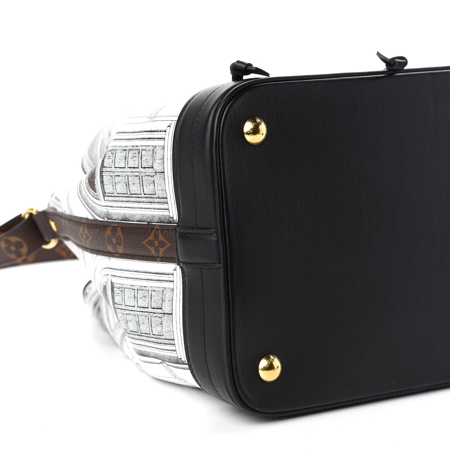 Louis Vuitton X FORNASETTI Calfskin Architettura Noe MM Black White 7 of 8