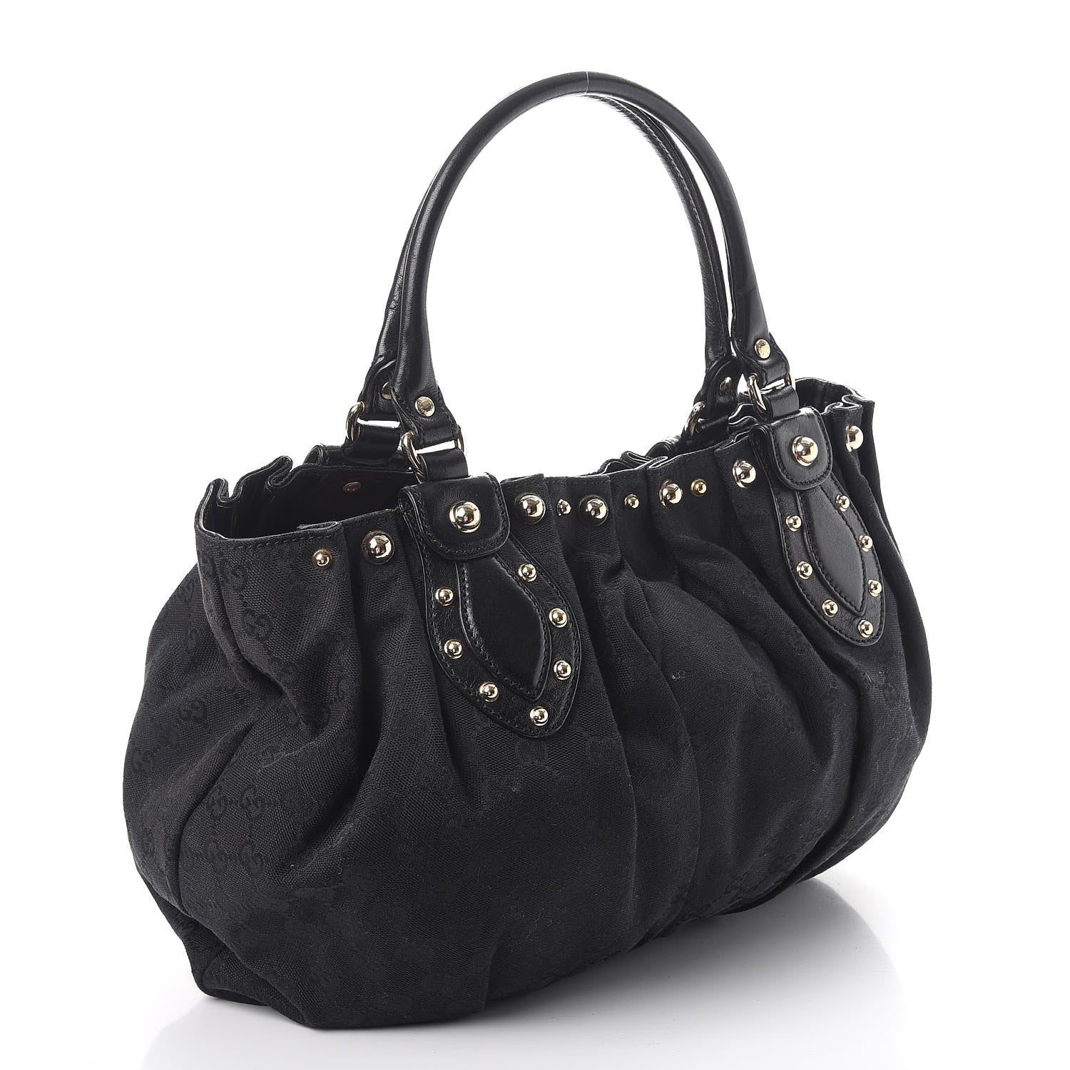 Gucci Monogram Studded Pelham Tote Bag Black 3 of 8