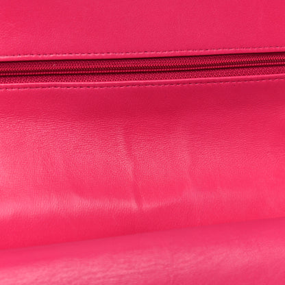 Chanel Lambskin Quilted Medium Double Flap Dark Pink 16 of 22