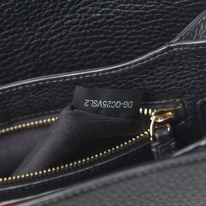 Valentino Garavani Pebbled Calfskin Medium Rockstud Flap Saddle Bag Black 12 of 14