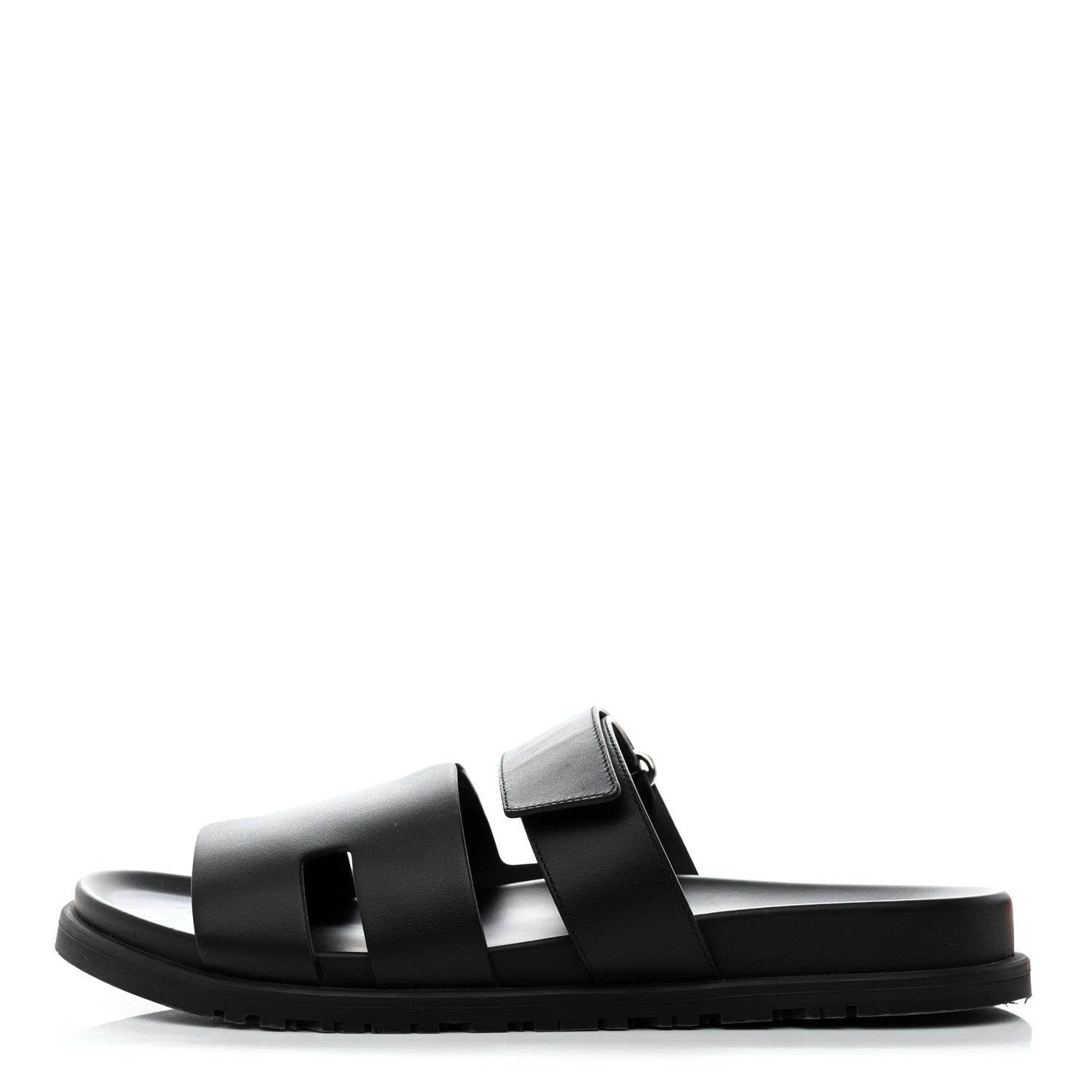 Hermes Calfskin Mens Chypre Sandals 44 Black 1 of 9
