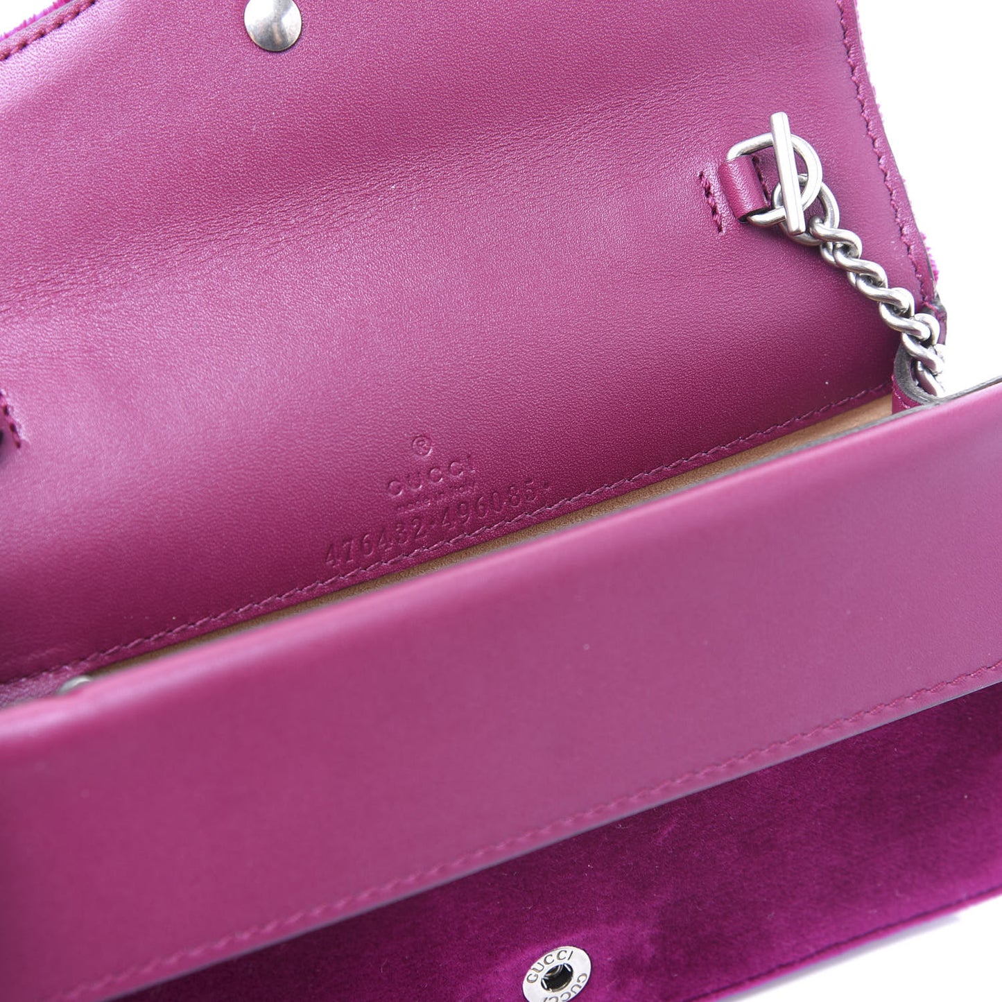 Velvet Super Mini Dionysus Shoulder Bag Fuchsia Violet Cyclamen