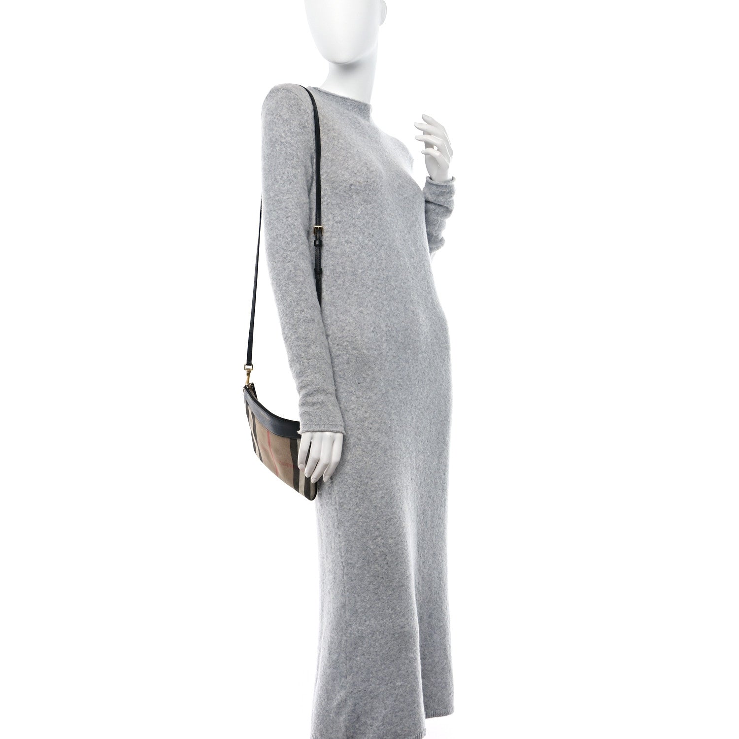 Burberry House Check Derby Peyton Crossbody Clutch Bag Black 2 of 11