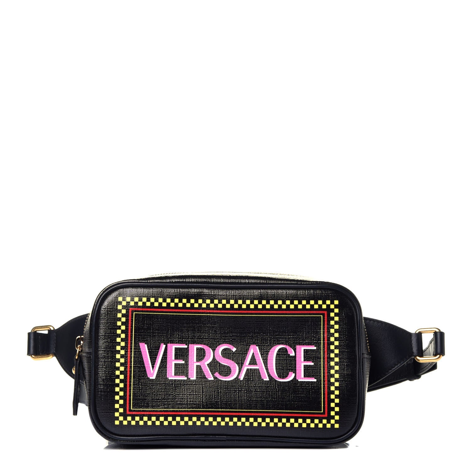 Versace Coated Canvas 90's Logo Belt Bag Black 1 of 9