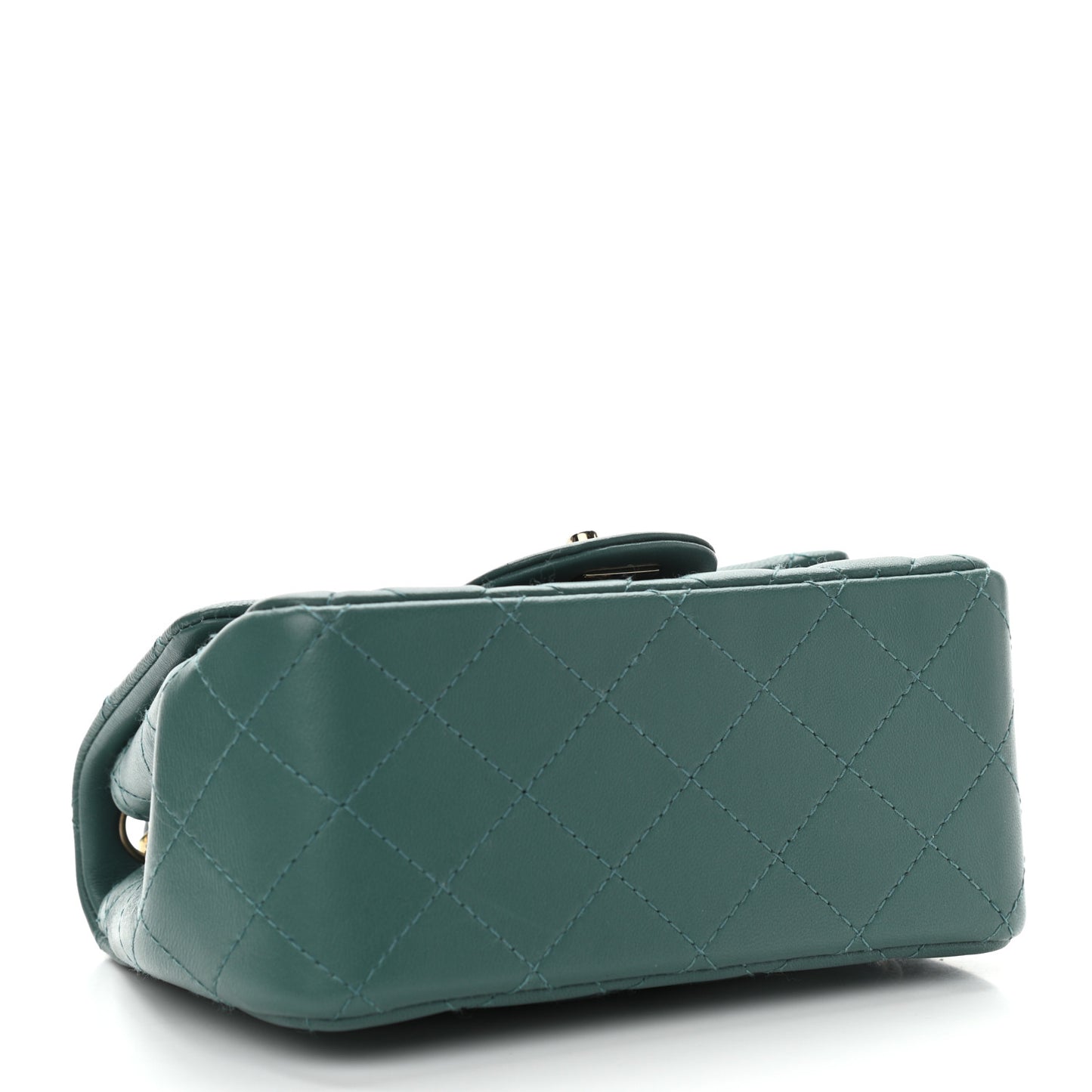 Lambskin Quilted Mini Square Flap Green
