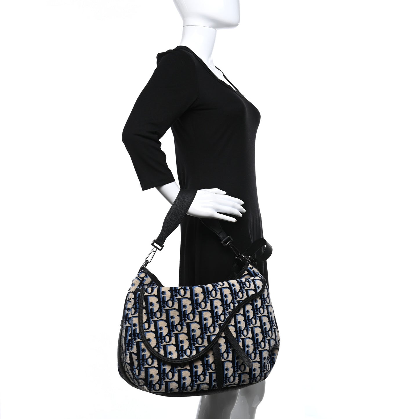 Oblique Saddle Soft Bag Bleu Marine