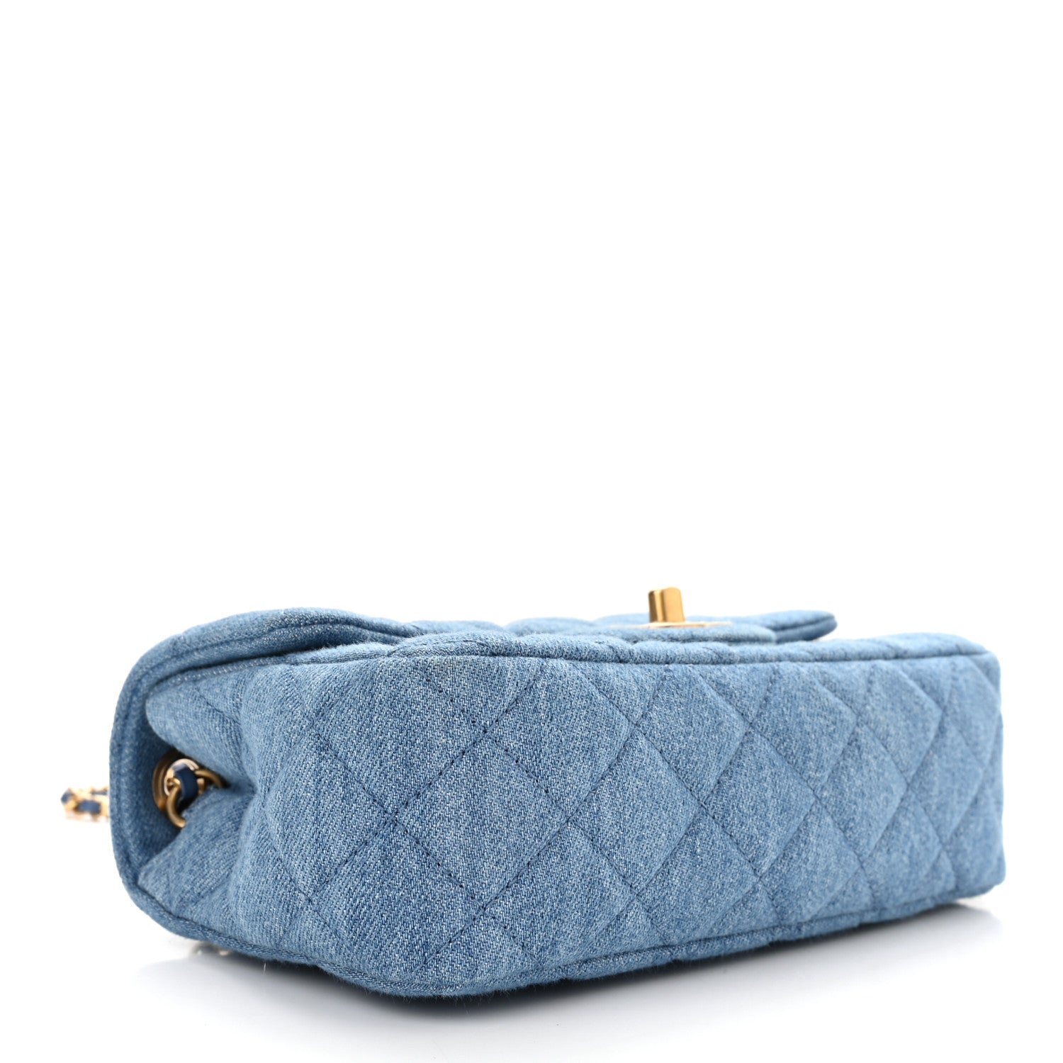 Chanel Denim Quilted Mini Pearl Crush Rectangular Flap Blue 4 of 11