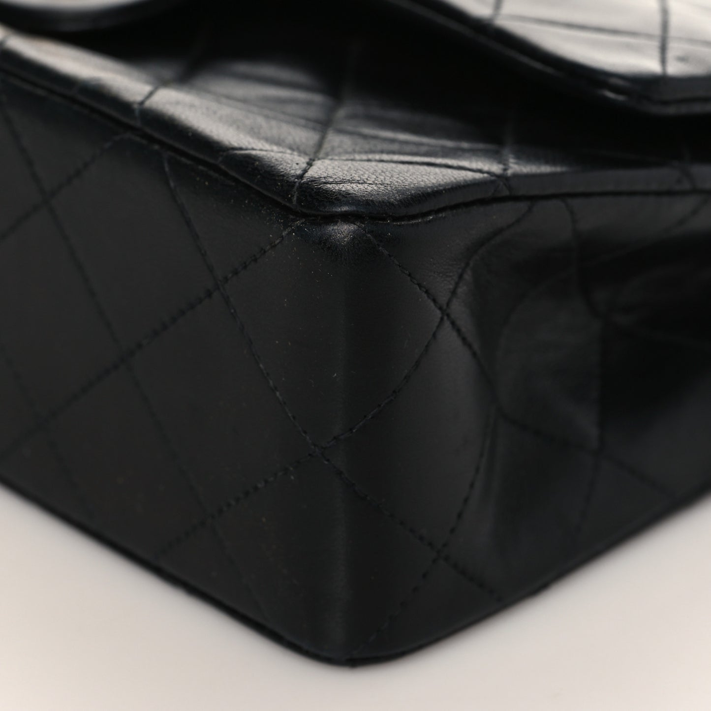 Lambskin Quilted Small Double Flap Black