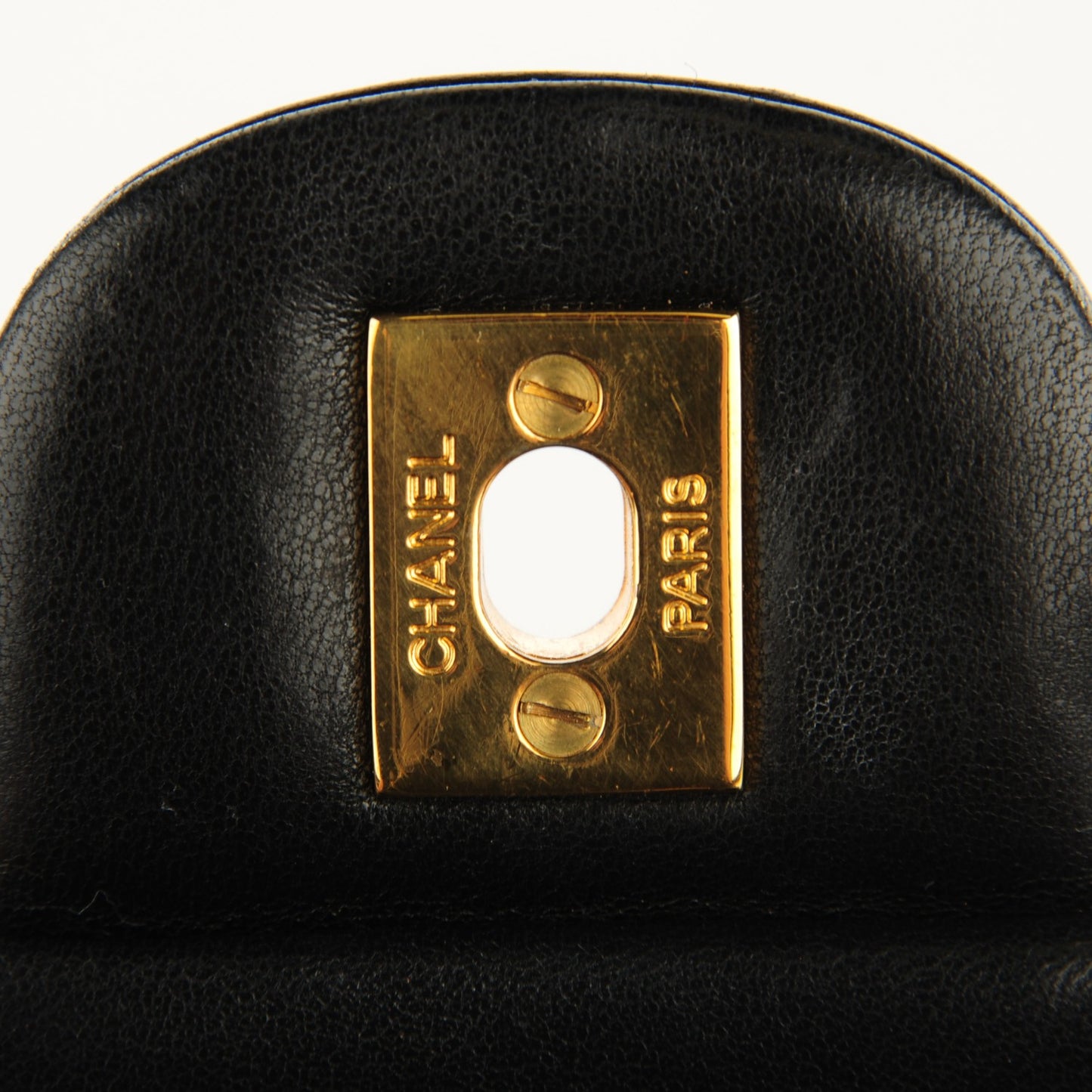 Lambskin Quilted Medium Double Flap Black