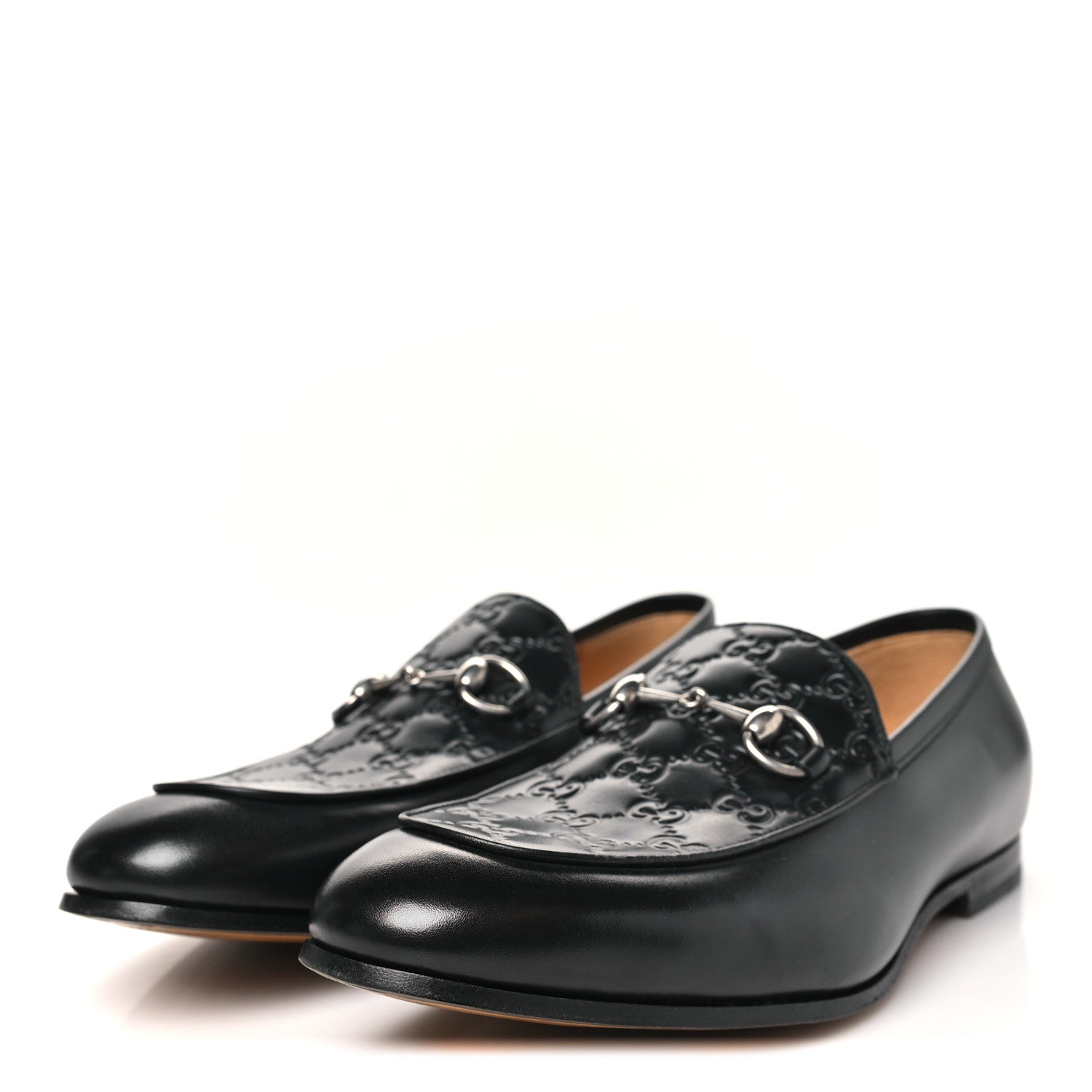 Gucci Guccissima Real Betis Glamour Calfskin Mens Jordy Horsebit Loafers 11 Black 4 of 10