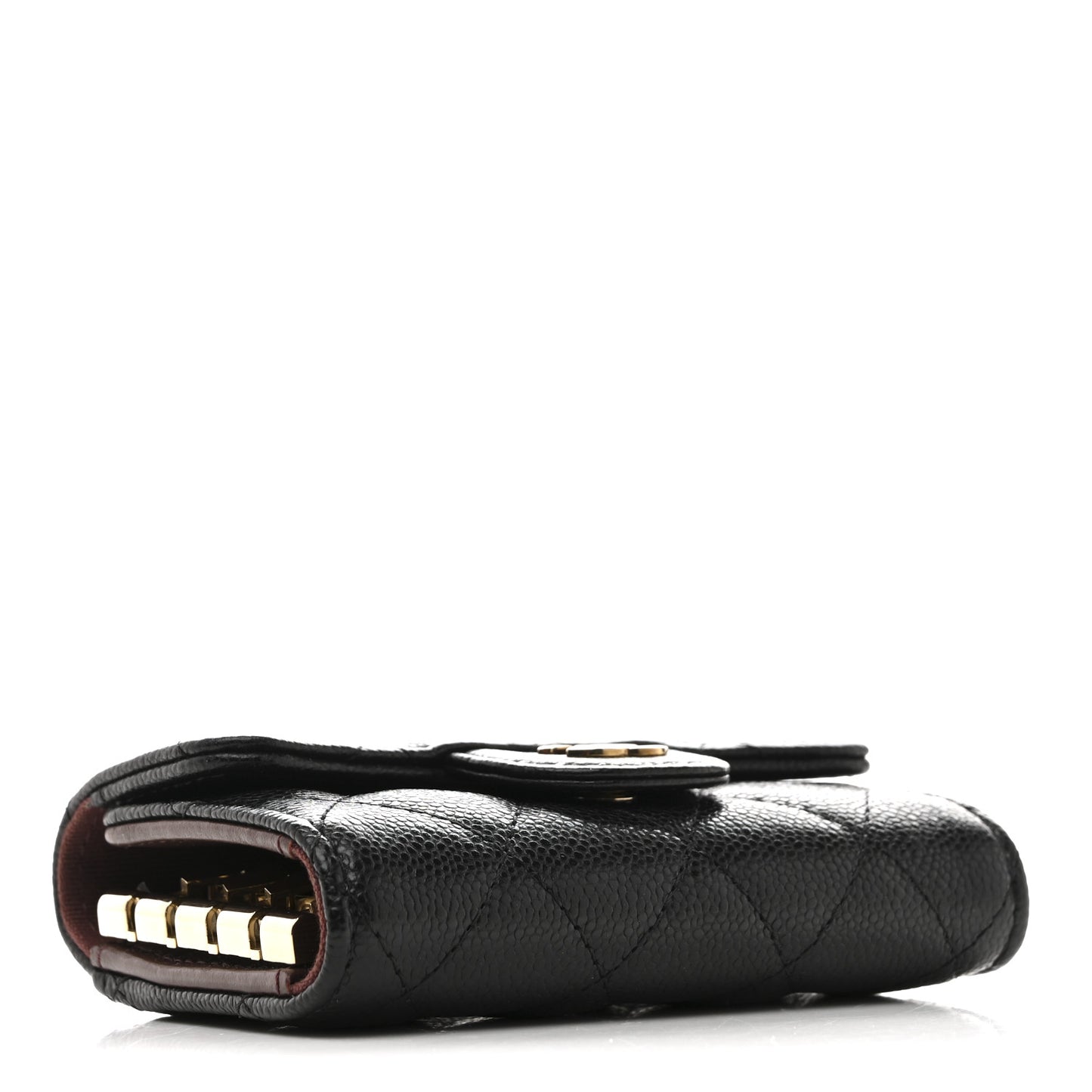 Caviar Quilted Classic 4 Key Holder Wallet Black