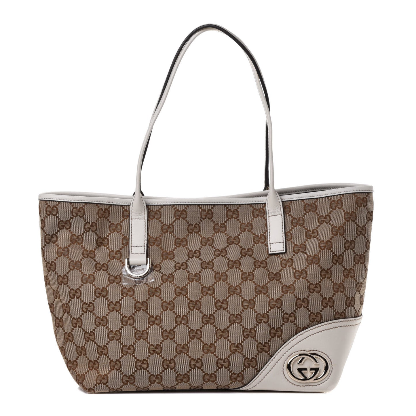 Monogram Medium New Britt Tote Off White