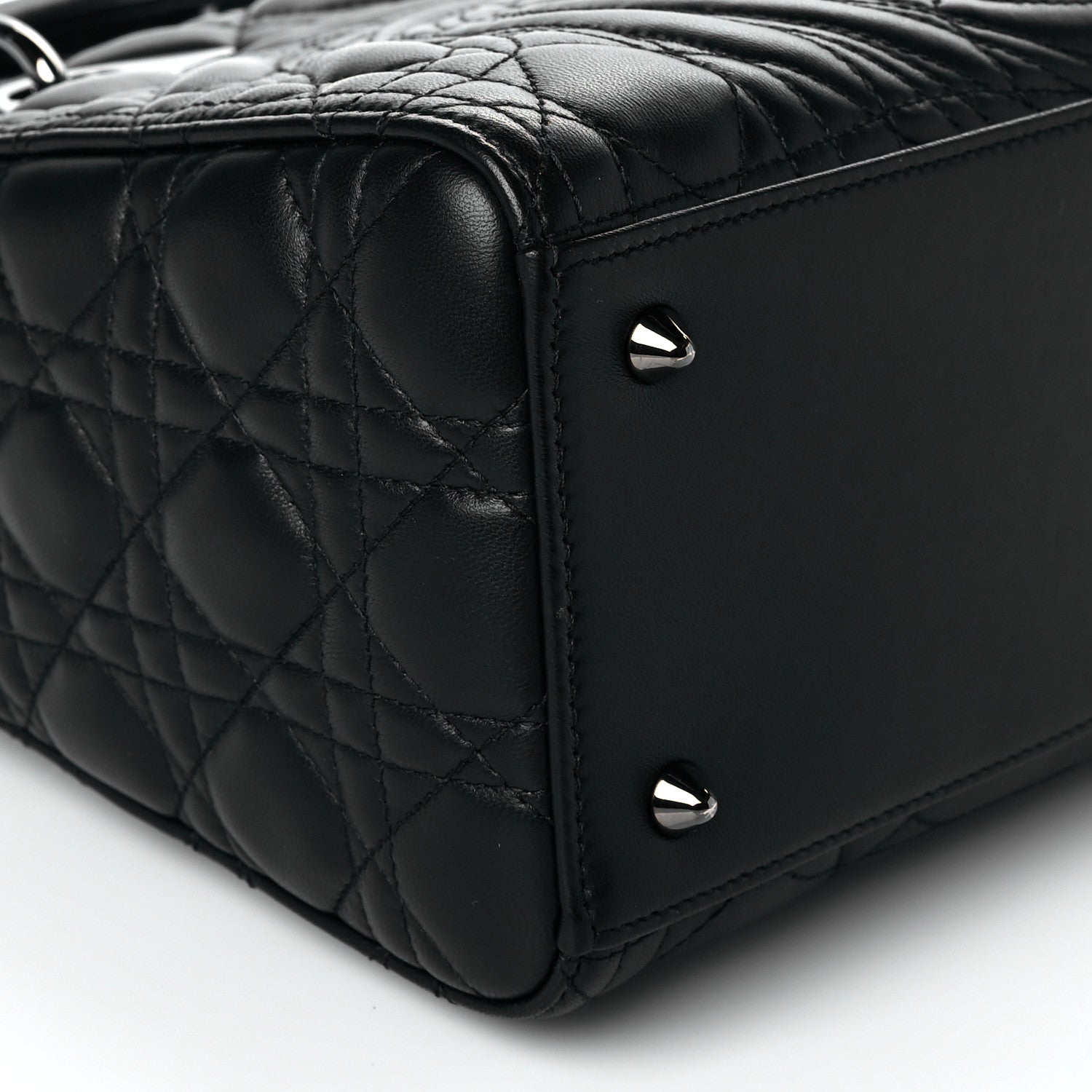 Christian Dior Lambskin Cannage Embossed Medium Recycle Group Lady Dior Art 5 Black 8 of 9