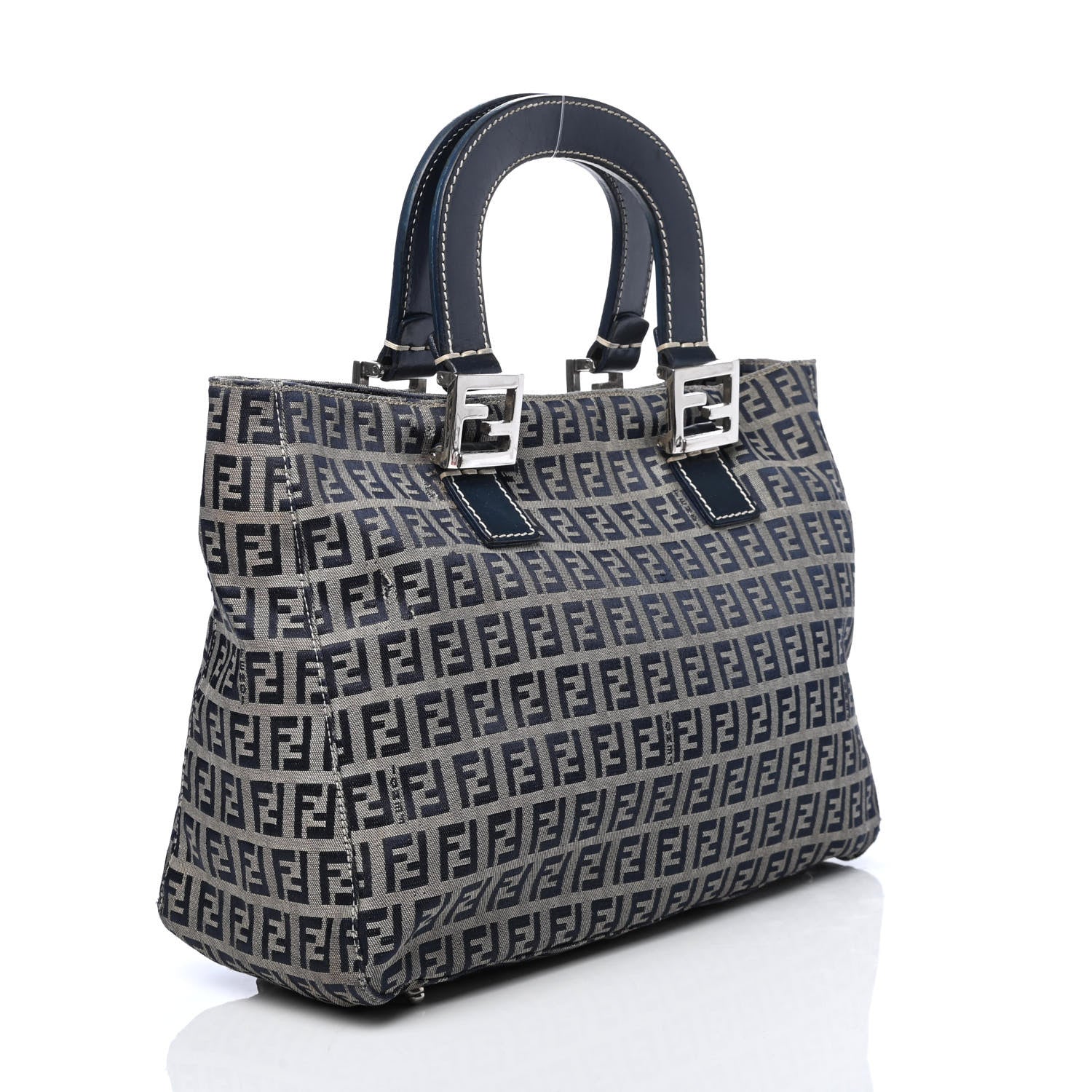Fendi Zucchino Tote Navy Blue 2 of 4