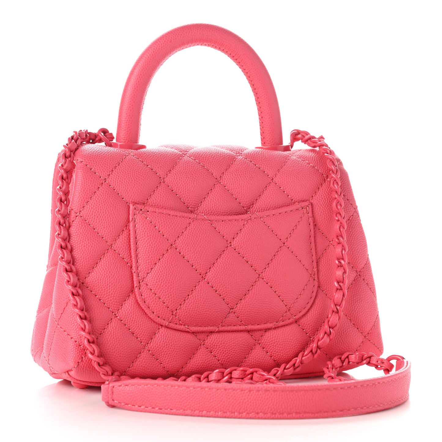 Caviar Quilted Incognito Extra Mini Coco Handle Flap Pink