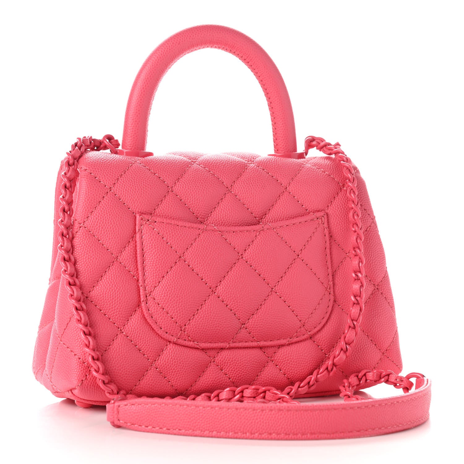 Chanel Caviar Quilted Incognito Extra Mini Coco Handle Flap Pink 3 of 10