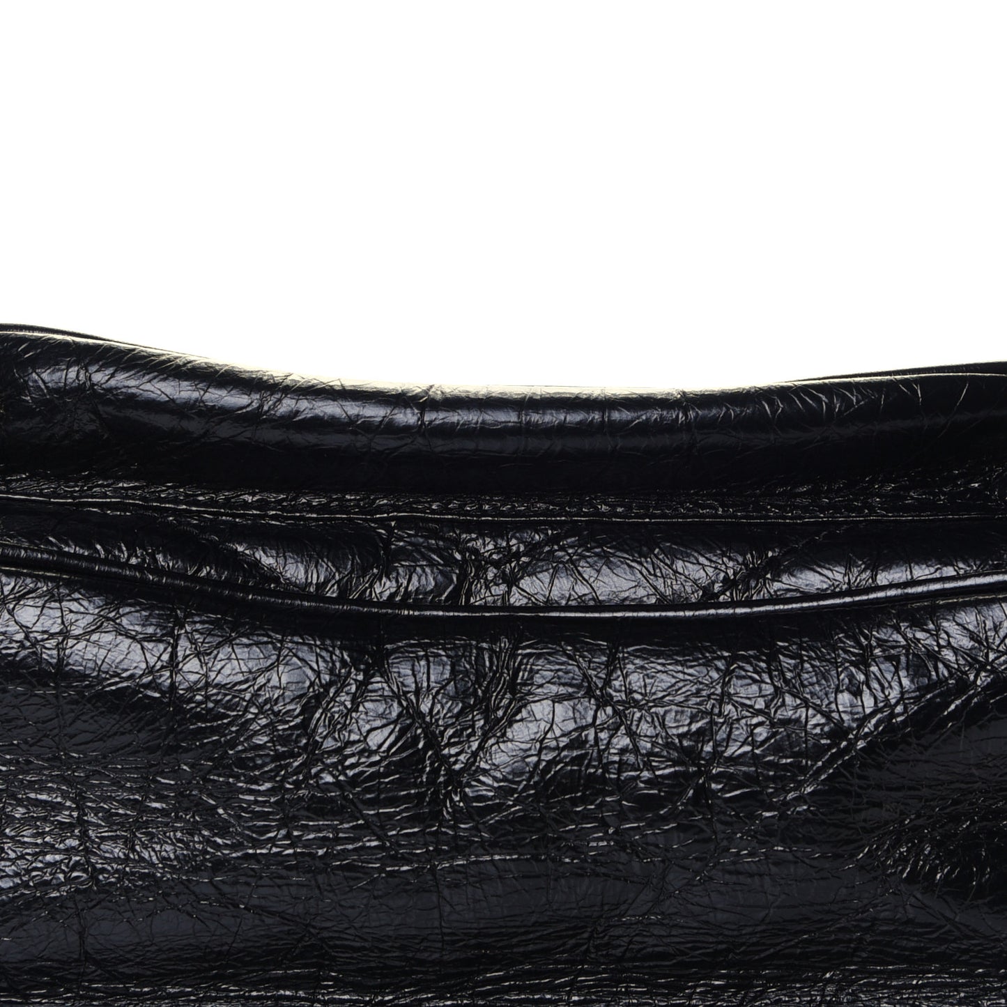 Crinkled Calfskin Matelasse Monogram Medium Niki Chain Satchel Black