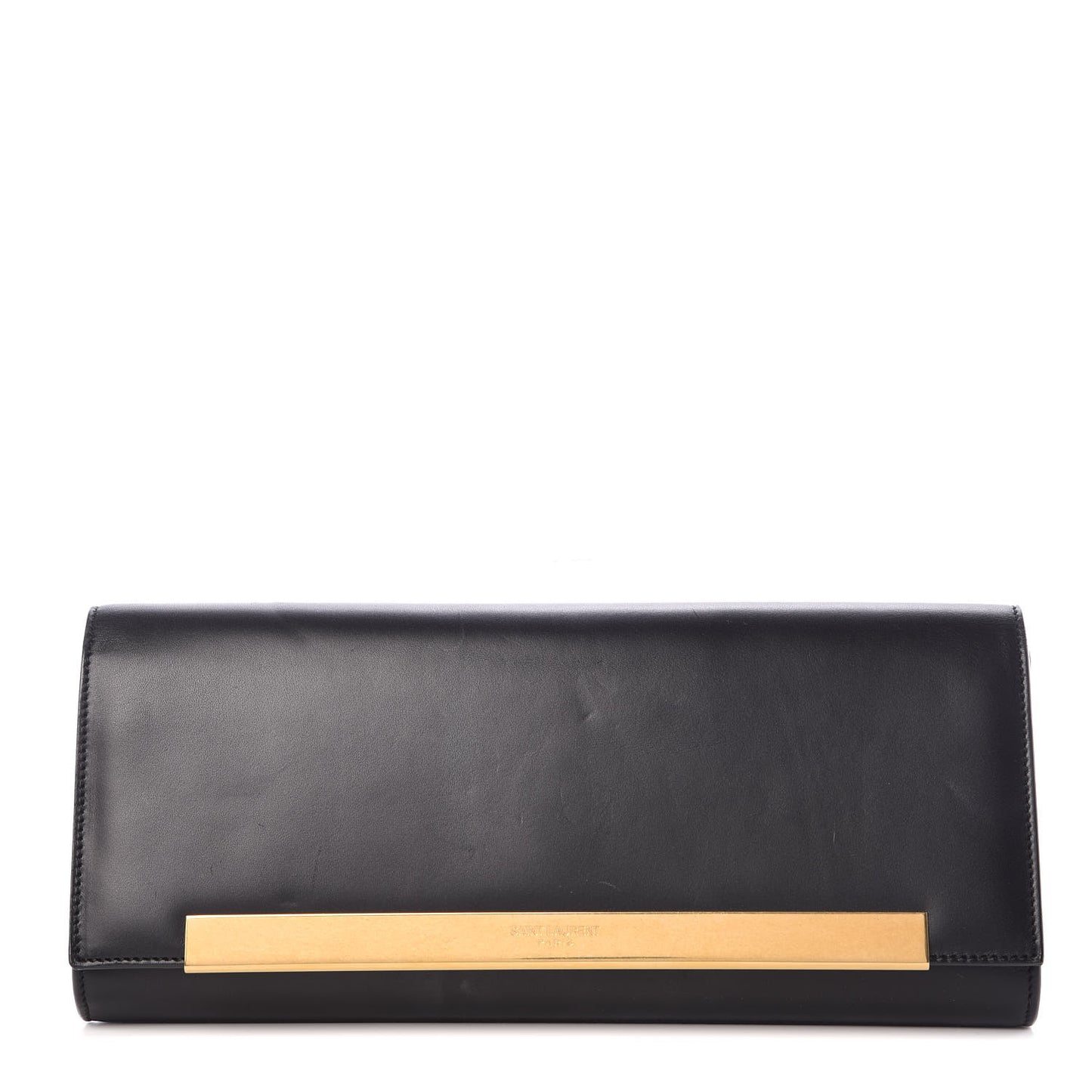 Calfskin Lutetia Flap Clutch Black
