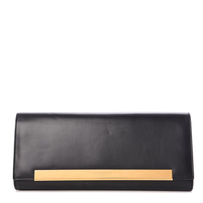 Saint Laurent Calfskin Lutetia Flap Clutch Black 1 of 13