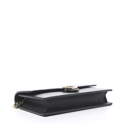 Gucci Dollar Calfskin Interlocking G Chain Wallet Black 3 of 9