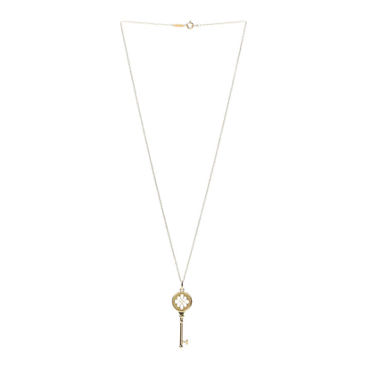 Tiffany 18K Yellow Gold Round Knot Key Pendant Necklace 3 of 6