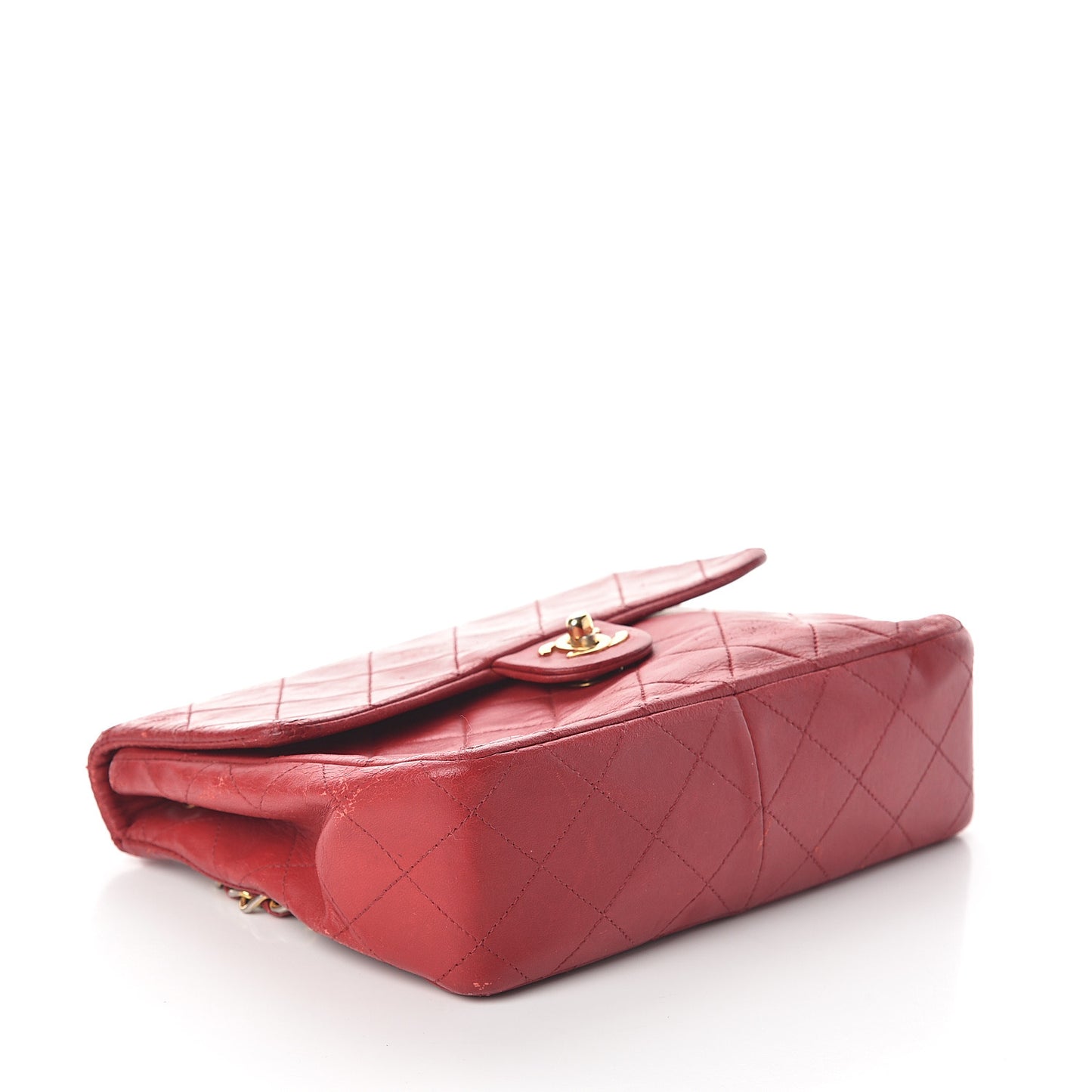 Lambskin Quilted Mini Square Flap Red
