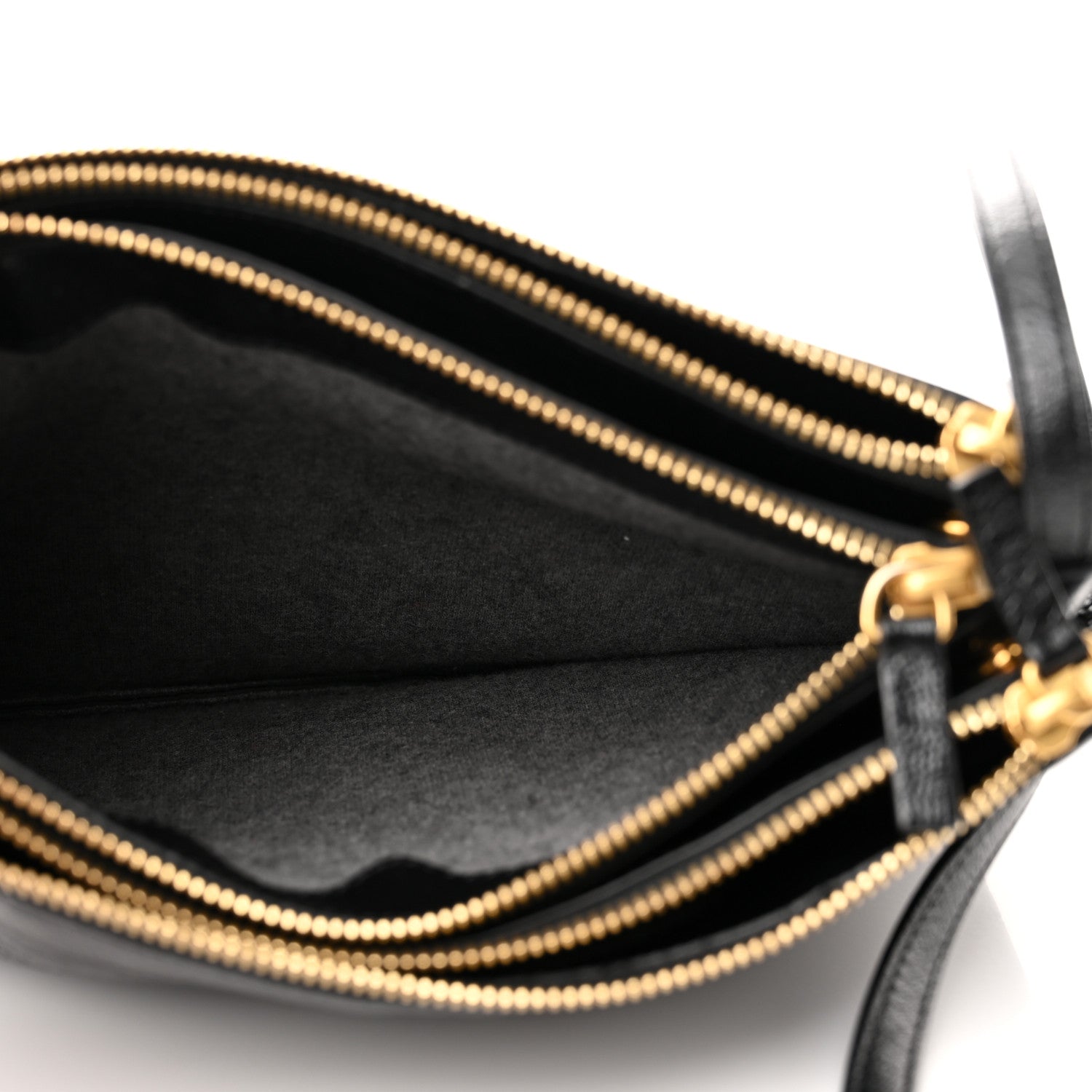Celine Shiny Goatskin Large Trio Crossbody Bag Black 6 of 12