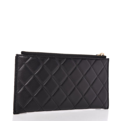 Chanel Lambskin Quilted Classic Zip Pouch Black 3 of 9