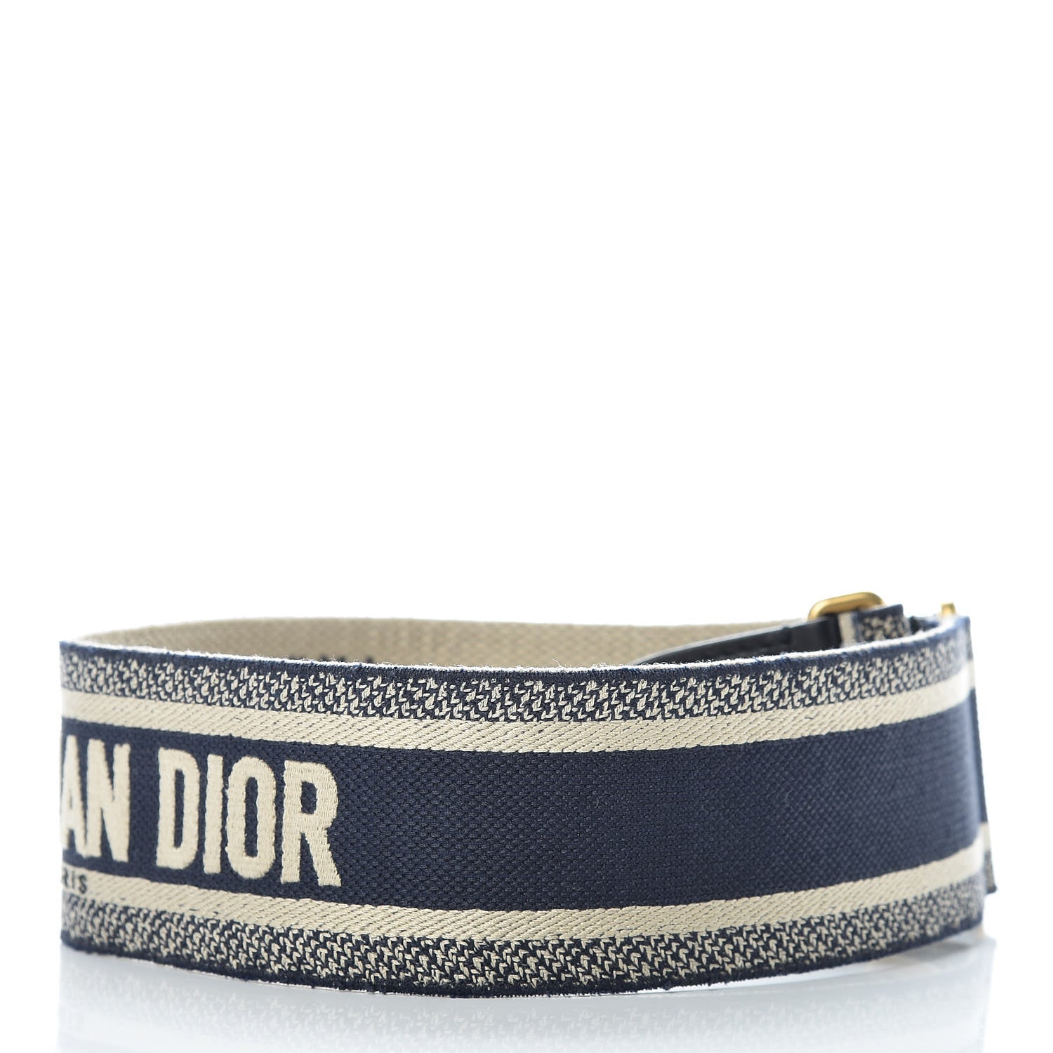 Christian Dior Canvas Embroidered Shoulder Strap Blue 2 of 8