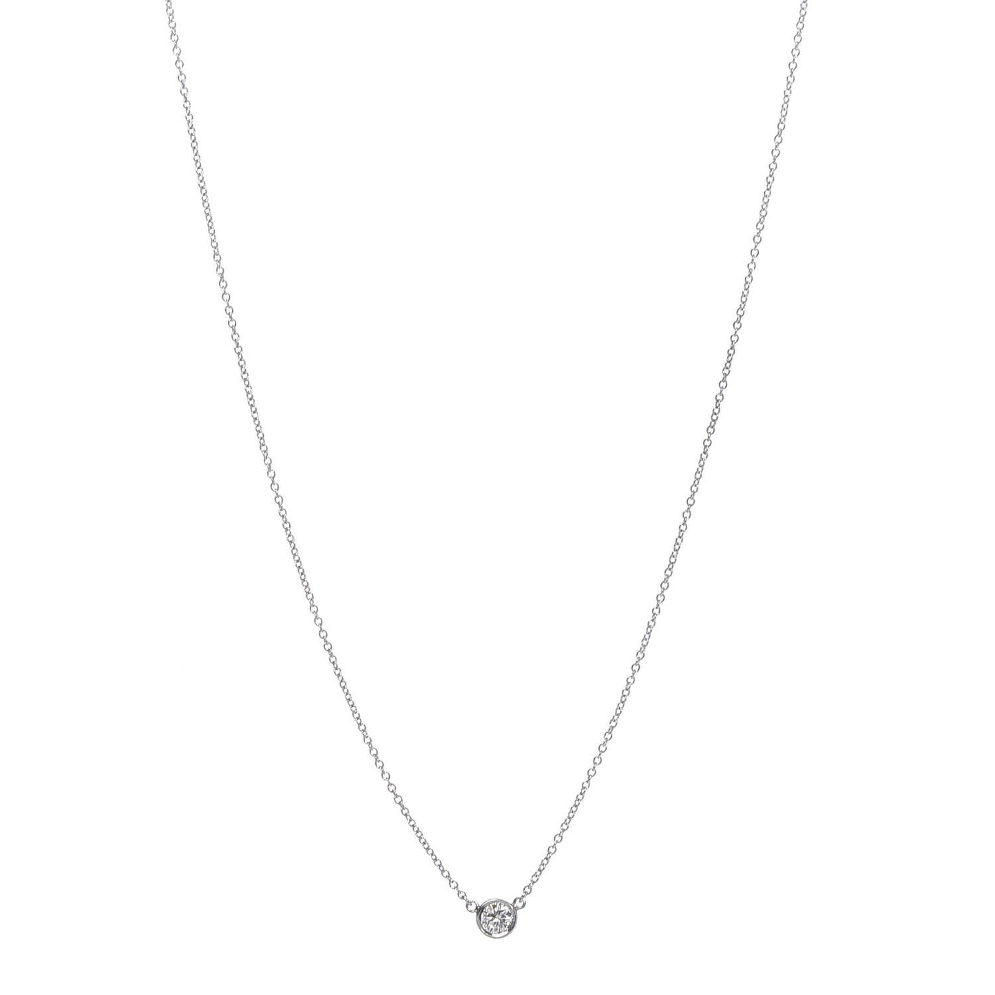 Platinum Diamond .19ct Elsa Peretti Diamonds by the Yard Pendant Necklace